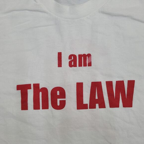 Vintage Police Law Trophy Shirt Medium 19x26 Parody Crop Y2K - Picture 8 of 16